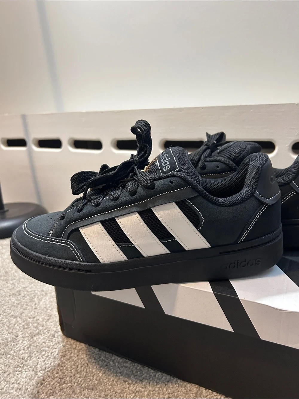 New Adidas Grand Court Alpha Sk8 Sneaker in Black and White